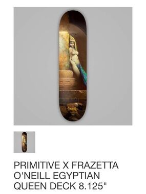 Egyptian Queen Graphic Skateboard Deck - Brown & Teal Artwork